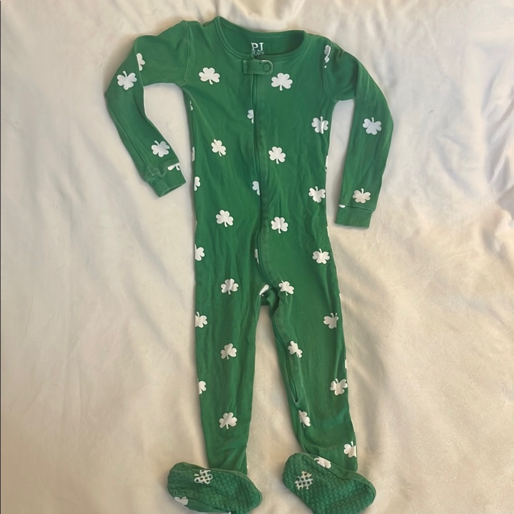❤️Place Green and White Footies One Piece